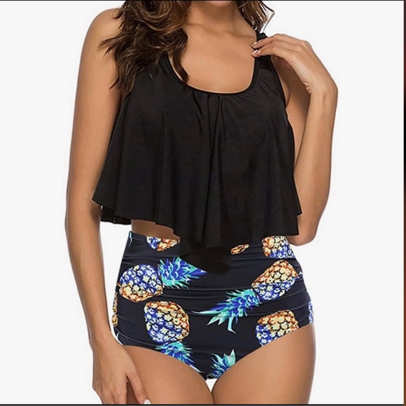 HIGH WAIST BIKINI with FLOUNCE TOP - Picture 4 of 7